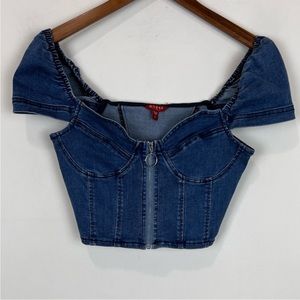 Guess Denim Crop Corset Top